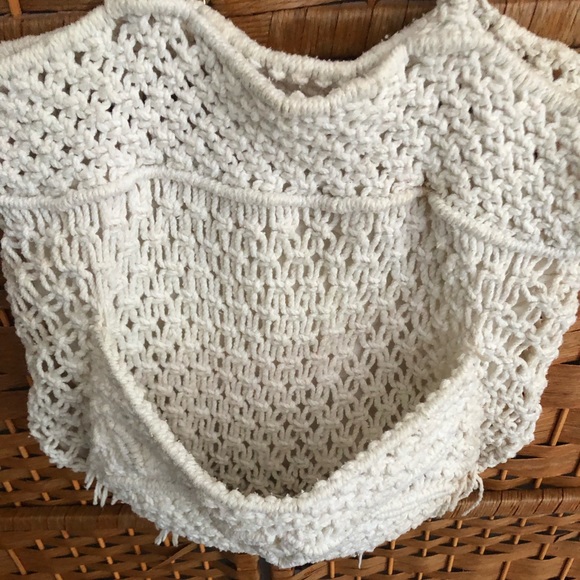 Vintage handmade macrame bag with pocket! - Picture 2 of 8